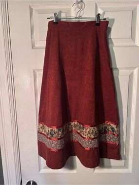 Vintage 70s Rust  Red Prairie Skirt
